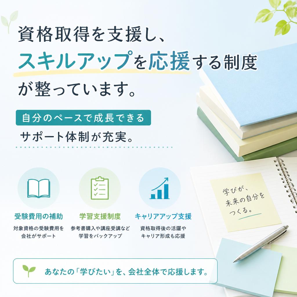 キャリアアップを応援する資格取得支援