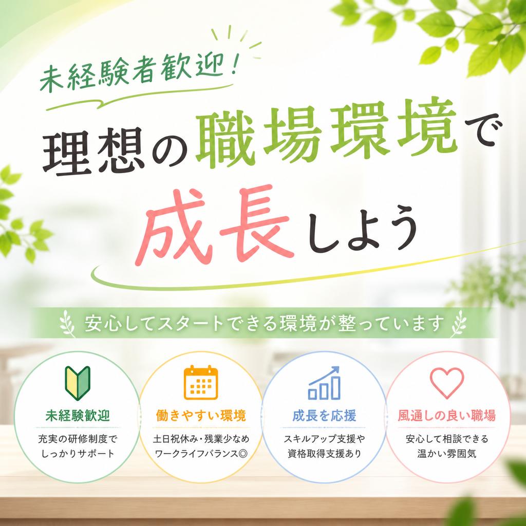 未経験者歓迎！理想の職場環境で成長しよう