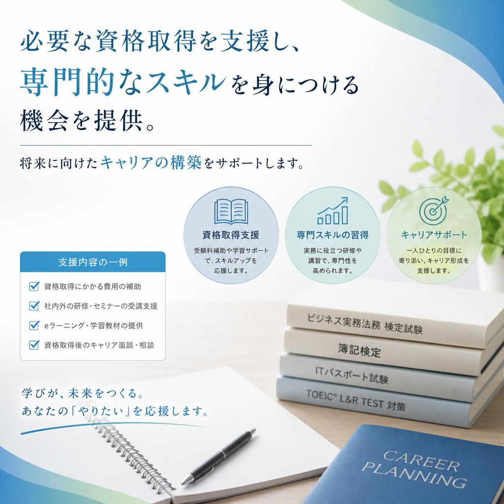 資格取得支援でキャリアアップを実現