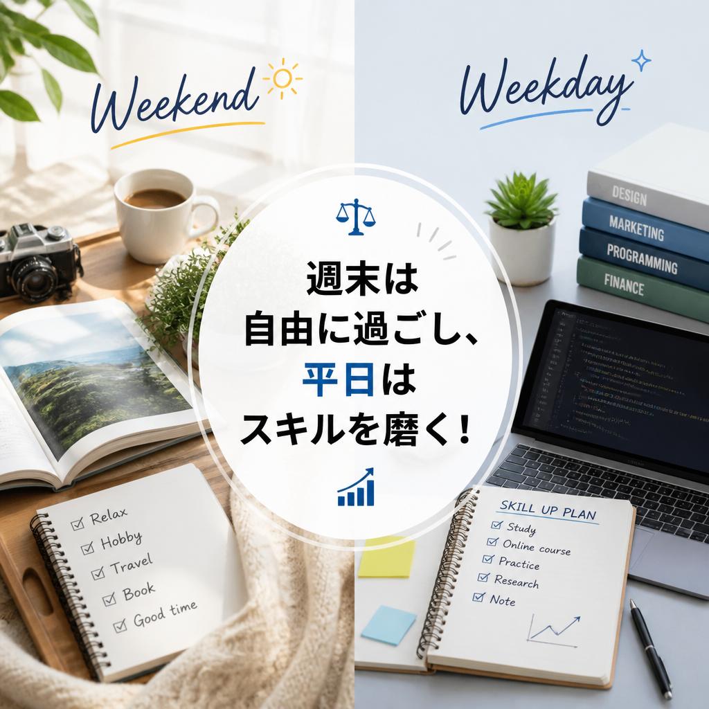 週末は自由に過ごし、平日はスキルを磨く！