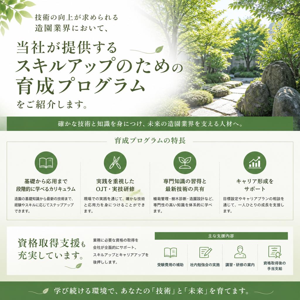 業界トレンドに対応した育成プログラム
