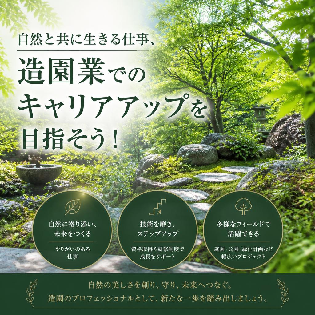 自然と共に生きる仕事、造園業でのキャリアアップを目指そう！