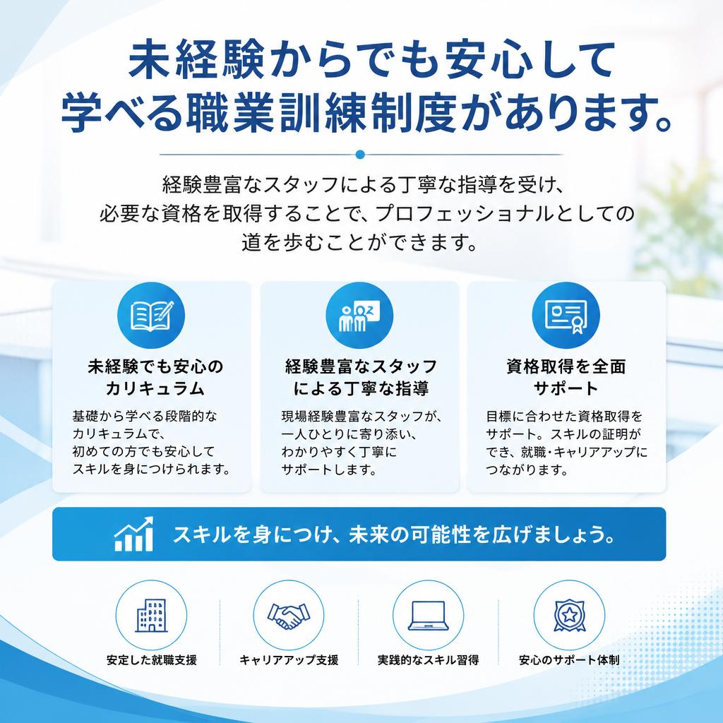 キャリアアップを叶える職業訓練制度