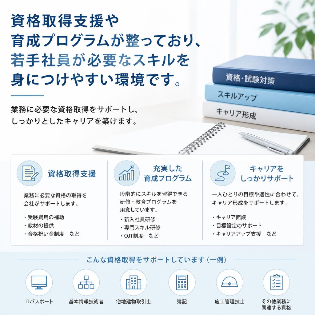 充実の支援制度があるから安心!