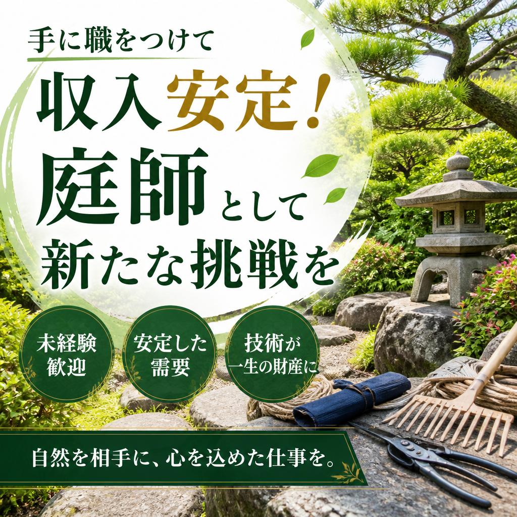 手に職をつけて収入安定！庭師として新たな挑戦を