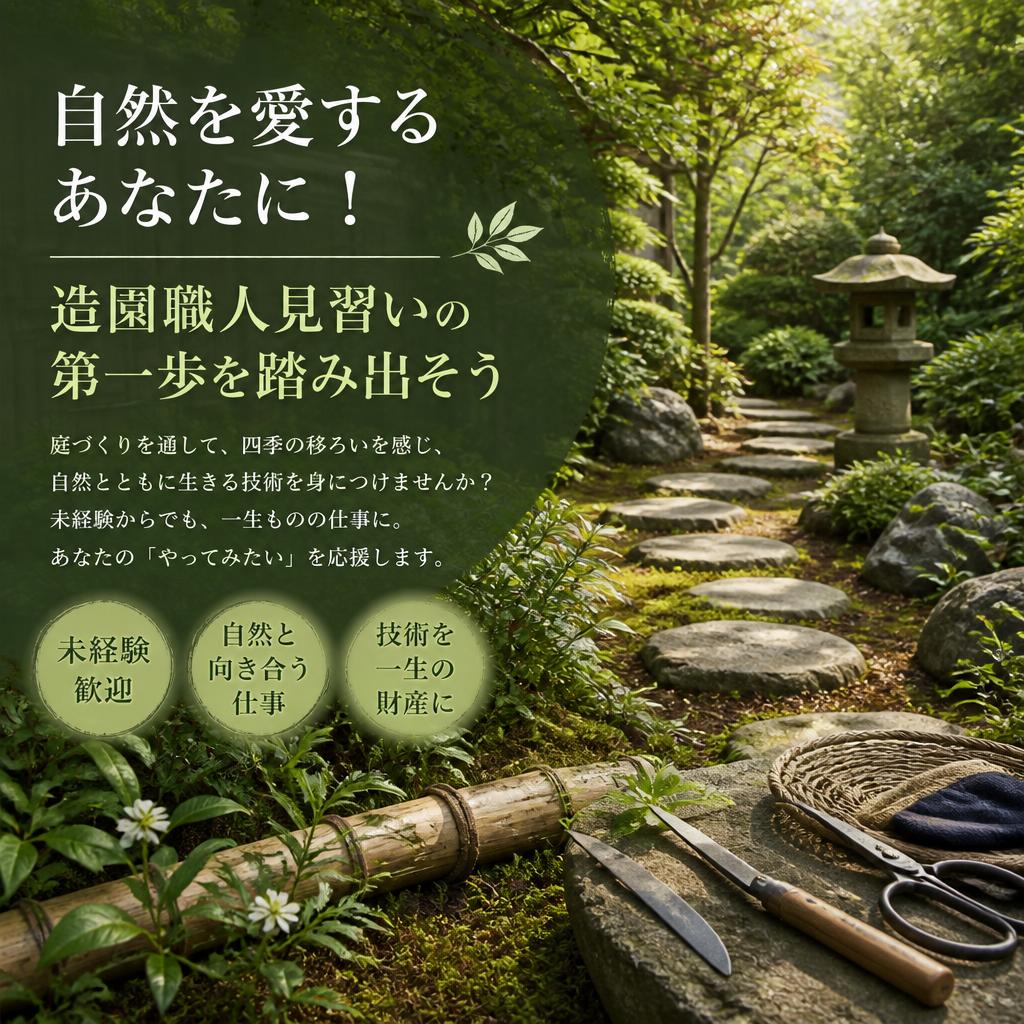 自然を愛するあなたに！造園職人見習いの第一歩を踏み出そう