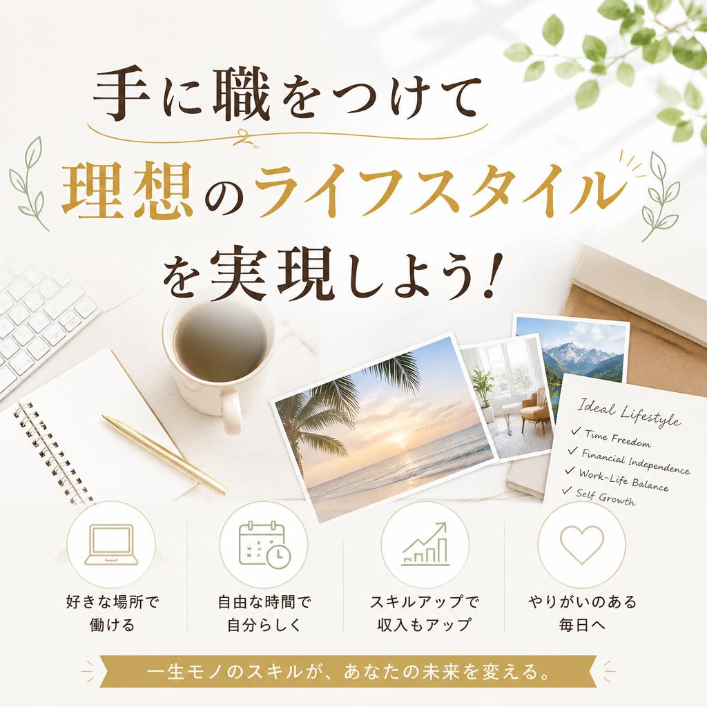 手に職をつけて理想のライフスタイルを実現しよう！