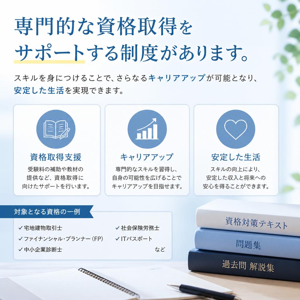 資格取得支援でスキルアップ