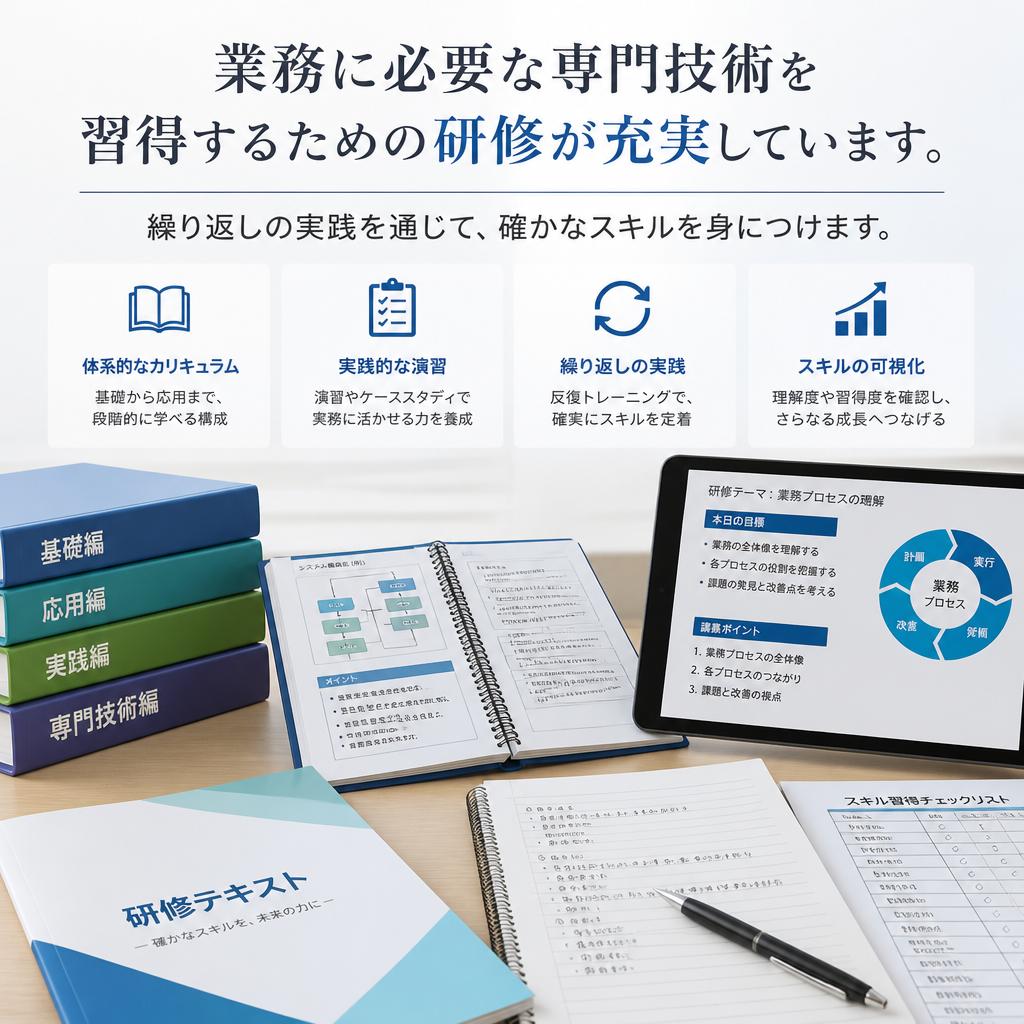 専門技術を習得する充実の研修制度