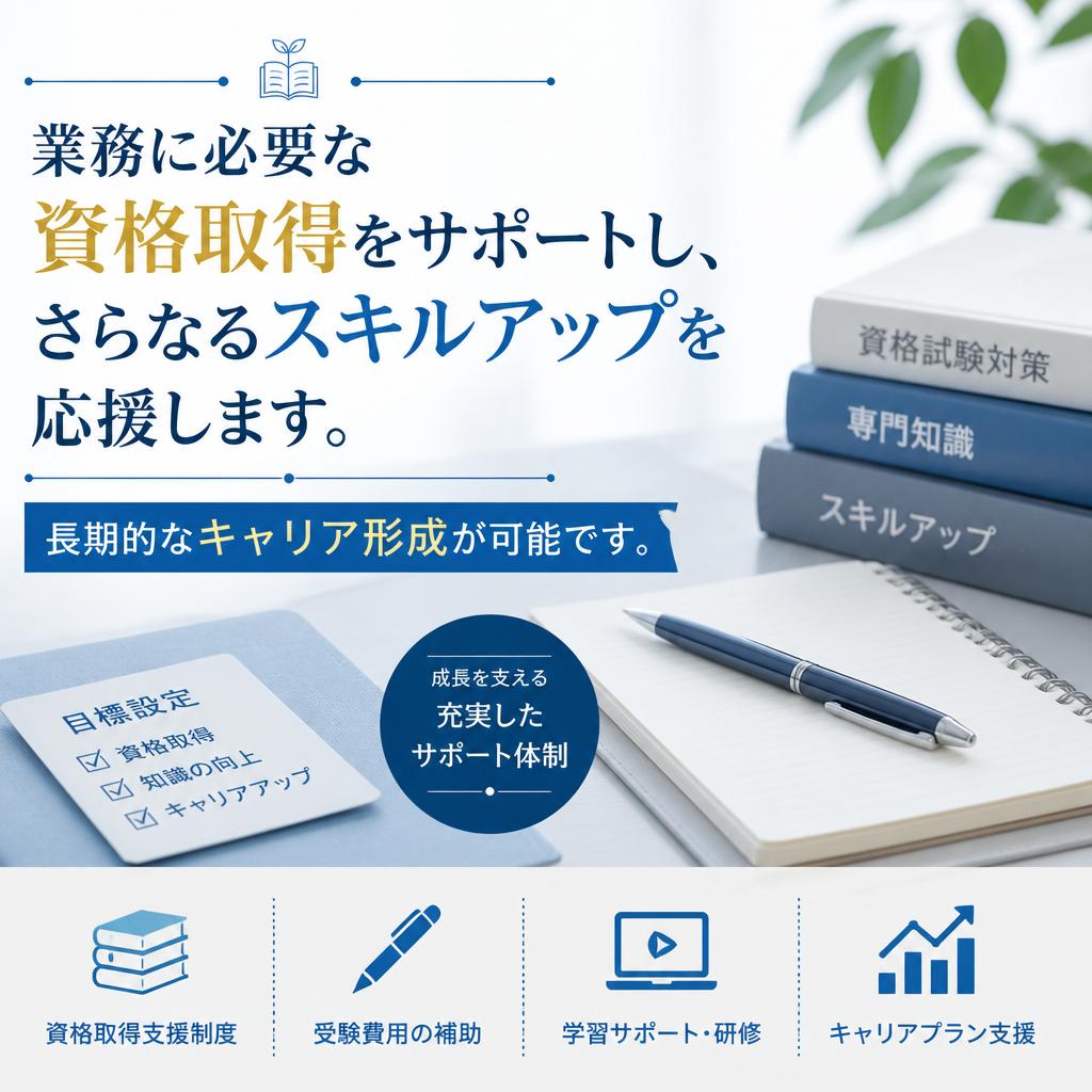 スキルアップを応援する資格取得支援